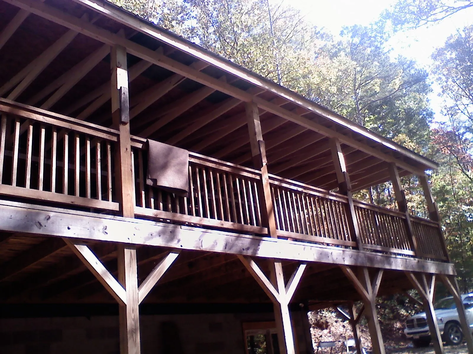 Timber framing under a new elevated porch and deck — Roof Leak Repair in Pierpont by Roofing Brothers